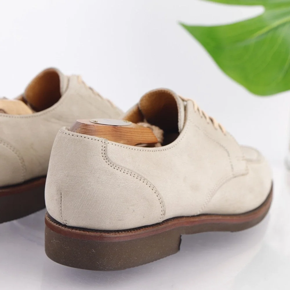 VTG USA Cole Haan Mens White Bucks Size 8.5 M Oxford Dress Shoes Vibram Gum Sole